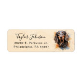 Dachshund-hond retouradreslabel etiket (Voorkant)