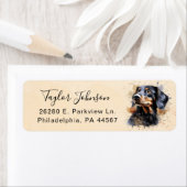 Dachshund-hond retouradreslabel etiket (Insitu)