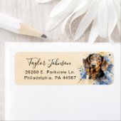 Dachshund-hond retouradreslabel etiket (Insitu)