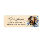 Dachshund-hond retouradreslabel etiket (Voorkant)
