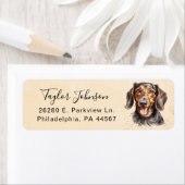 Dachshund-hond retouradreslabel etiket (Insitu)
