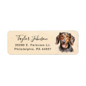 Dachshund-hond retouradreslabel etiket (Voorkant)