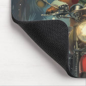 Dachshund Hond Rijden Motorfiets Kerstmis Muismat (Hoek)