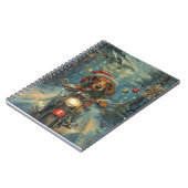 Dachshund Hond Rijden Motorfiets Kerstmis Notitieboek (Linkerzijde)