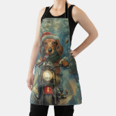 Dachshund Hond Rijden Motorfiets Kerstmis Schort (Insitu)