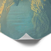 Dachshund-hond rijdt op motorfiets met Kerstmis Poster (Hoek)