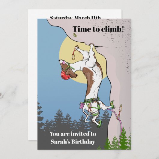 Dachshund hond rock klimmen kaart (Voorkant / Achterkant)