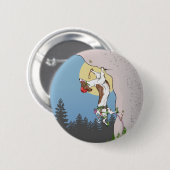 Dachshund hond rock klimmen ronde button 5,7 cm (Voorkant /achterkant)