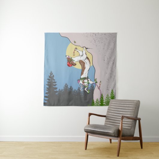 Dachshund hond rock klimmen wandkleed (In situ)