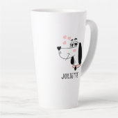 Dachshund Hond Romantische Roze Harten Gepersonali Latte Mok (Rechterhoek)