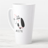 Dachshund Hond Romantische Roze Harten Gepersonali Latte Mok (Linkerhoek)