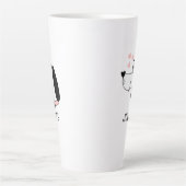 Dachshund Hond Romantische Roze Harten Gepersonali Latte Mok (Voorkant)