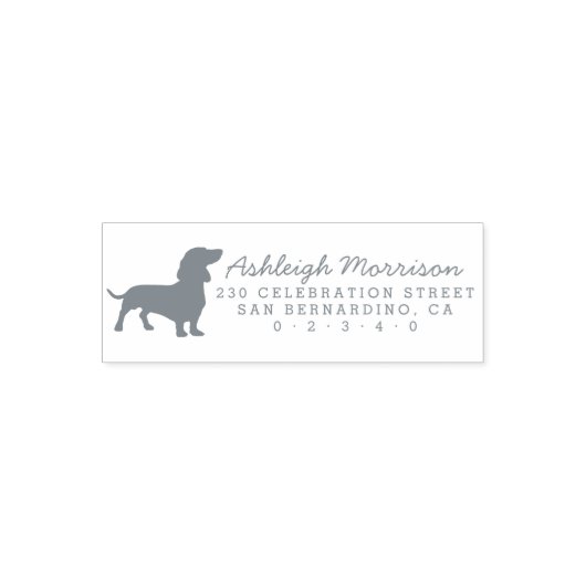 Dachshund hond silhouet aangepaste retour adres  zelfinktende stempel (Design)