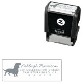 Dachshund hond silhouet aangepaste retour adres  zelfinktende stempel (In situ)