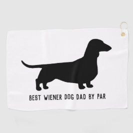 Dachshund hond silhouet aangepaste tekst golfhanddoek