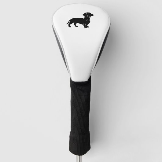 Dachshund Hond Silhouet Golfheadcover (Voorkant)
