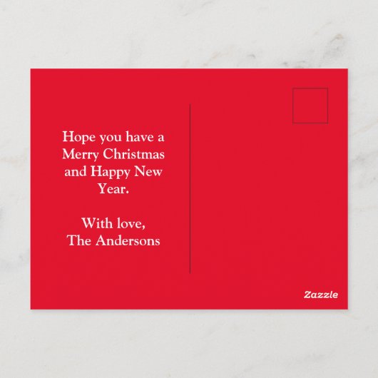 Dachshund Hond Silhouet Rood Vrolijk Kerstfeest Briefkaart (Achterkant)