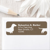 Dachshund Hond Silhouet Wiener Hond Retouradres Etiket (Insitu)