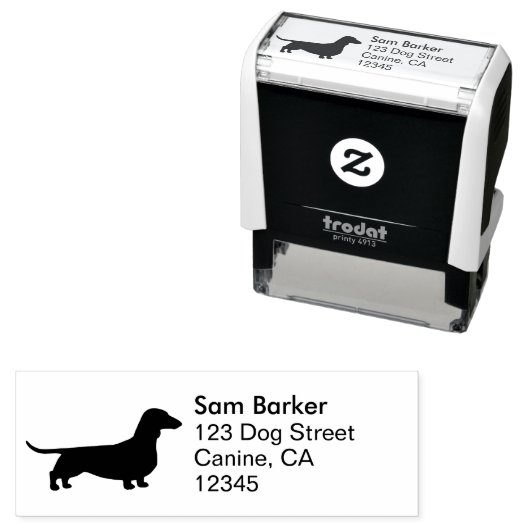 Dachshund Hond Silhouet Wiener Hond Retouradres Zelfinktende Stempel (In situ)