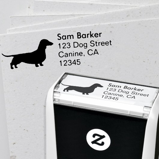 Dachshund Hond Silhouet Wiener Hond Retouradres Zelfinktende Stempel