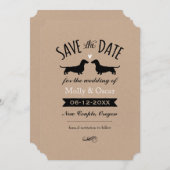 Dachshund Hond Silhouetten Bruiloft Save the Date (Voorkant / Achterkant)