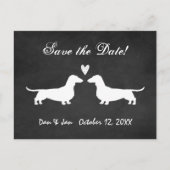 Dachshund Hond Silhouetten Bruiloft Save the Date Aankondigingskaart (Voorkant)