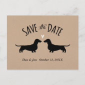 Dachshund Hond Silhouetten Bruiloft Save the Date Aankondigingskaart (Voorkant)
