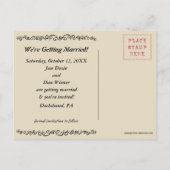 Dachshund Hond Silhouetten Bruiloft Save the Date Aankondigingskaart (Achterkant)