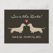 Dachshund Hond Silhouetten Bruiloft Save the Date Aankondigingskaart (Voorkant)