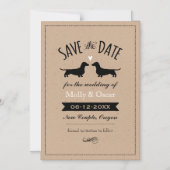 Dachshund Hond Silhouetten Bruiloft Save the Date Magnetische Uitnodiging (Voorkant)