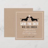 Dachshund-hond Silhouetten Trouw Save the Date (Voorkant / Achterkant)