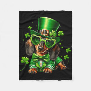 Dachshund Hond St Patrick's Day Shirt Weiner Doxie Fleece Deken