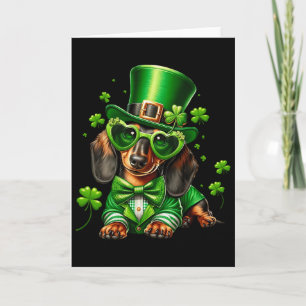 Dachshund hond St Patrick's Day Shirt Weiner Doxie Kaart