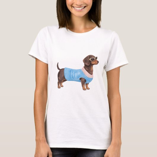 Dachshund-hond T-shirt ontwerp (Voorkant)