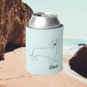 Dachshund hond tekenen Koelbox. Wiener Dog. Blikjeskoeler