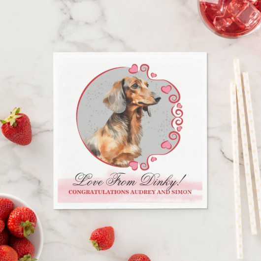 Dachshund-hond trouw servetten met foto (Insitu)