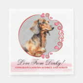 Dachshund-hond trouw servetten met foto (Voorkant)