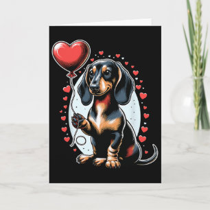 Dachshund hond Valentijnsdag eigenaar van de hond  Kaart