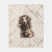 Dachshund-hond van Longhaire Fleece Deken (Voorkant)