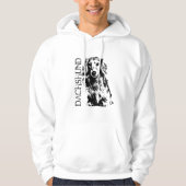 Dachshund-hond van Longhaire Hoodie (Voorkant)