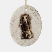 Dachshund-hond van Longhaire Keramisch Ornament (Rechts)