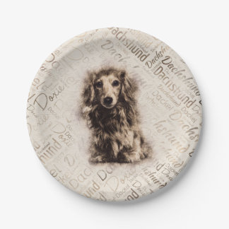 Dachshund-hond van Longhaire Papieren Bordje
