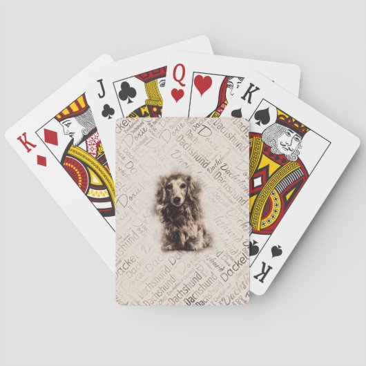 Dachshund-hond van Longhaire Pokerkaarten (Achterkant)
