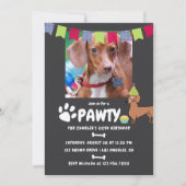 Dachshund hond verjaardag foto uitnodiging (Voorkant)