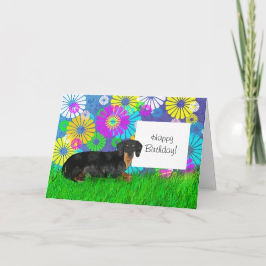 Dachshund Hond Verjaardag Kaart (Voorkant)