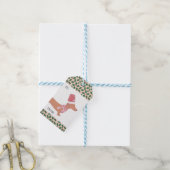 Dachshund Hond Vrolijk Kerstfeest Cadeaulabel (Met Touw)