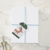 Dachshund Hond Vrolijk Kerstfeest Cadeaulabel (Met Touw)