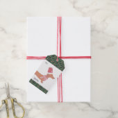 Dachshund Hond Vrolijk Kerstfeest Cadeaulabel (Met Touw)