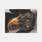 Dachshund Hond Water Kleur Olieverf Kunst Fleece Deken (Voorkant (Horizontaal))
