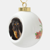 Dachshund Hond Water Kleur Olieverf Kunst Keramische Bal Ornament (Rechts)